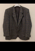 Vintage houndstooth plaid pure wool classic hunting jacket blazer 48R XL