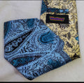 Vintage Westbury 100% all silk luxury paisley floral turquoise neck tie
