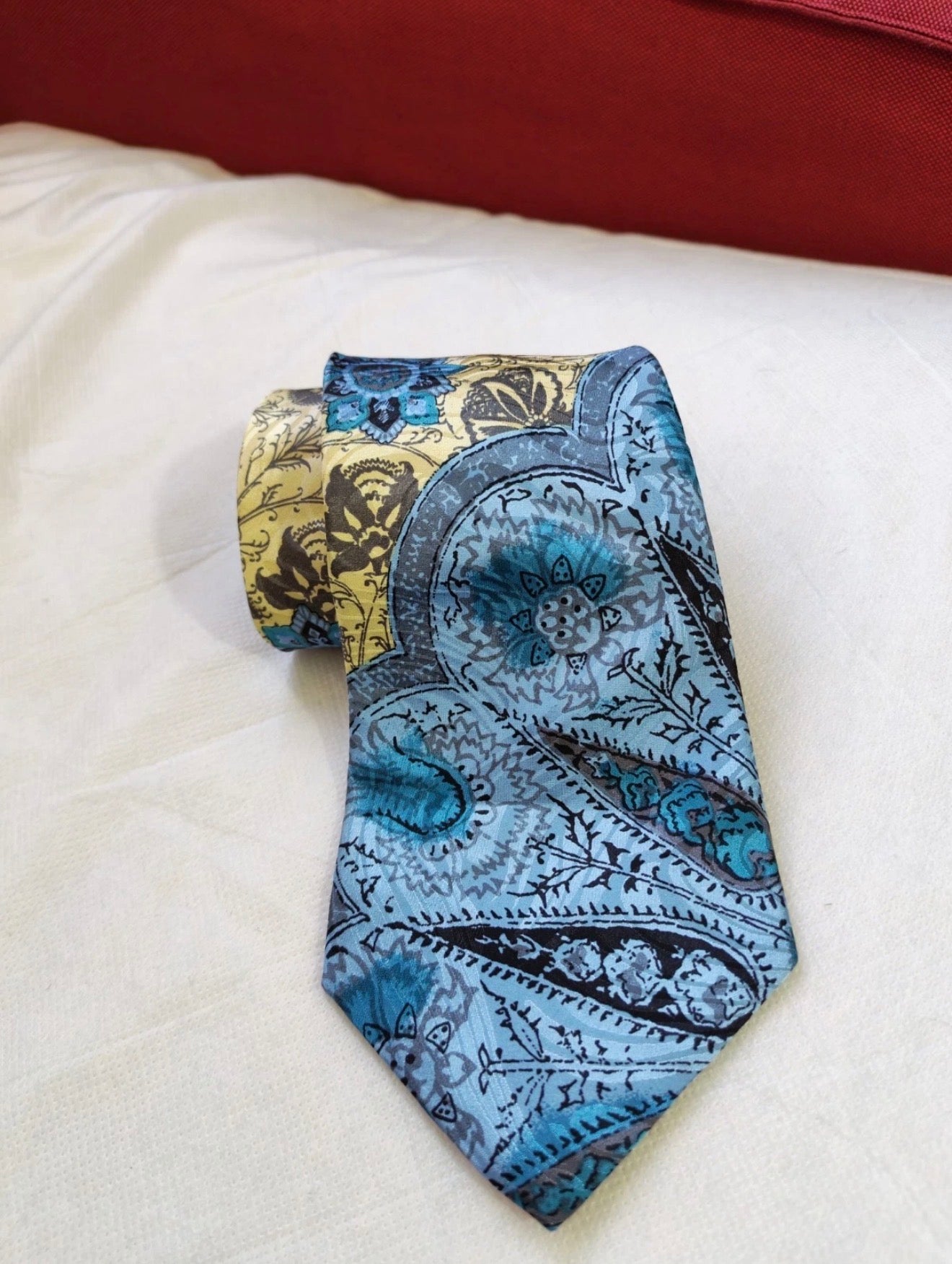 Vintage Westbury 100% all silk luxury paisley floral turquoise neck tie