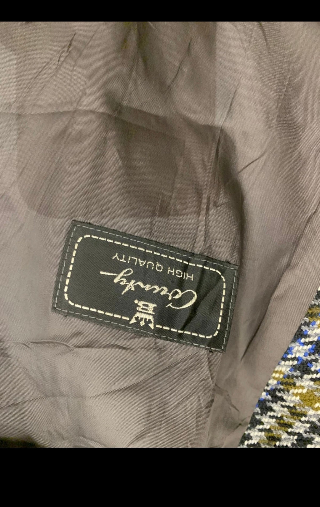 Vintage houndstooth plaid pure wool classic hunting jacket blazer 48R XL