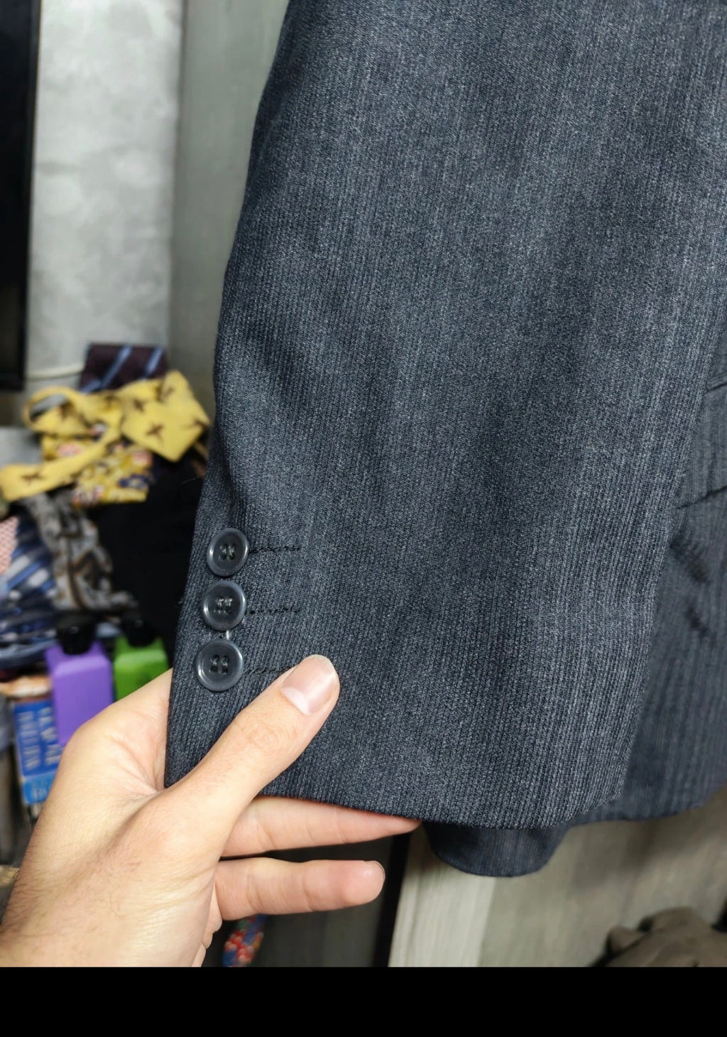 1950s vintage dated handtailored bespoke pure wool peak lapel jacket blazer 42R