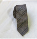Vintage handmade classic Genuine Suede leather luxury gray skinny neck tie