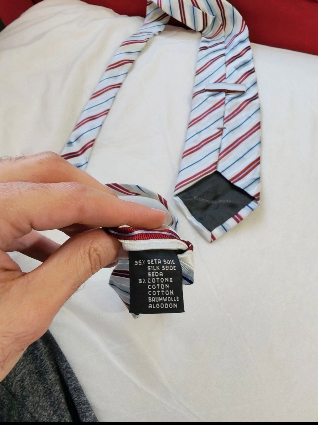 Vintage Ermenegildo Zegna classic silk cotton luxury Regimental neck tie