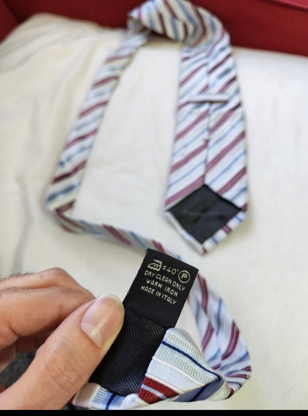 Vintage Ermenegildo Zegna classic silk cotton luxury Regimental neck tie