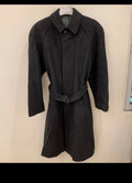 Vintage wool cashmere blend charcoal belted raglan classic over coat 46R XL