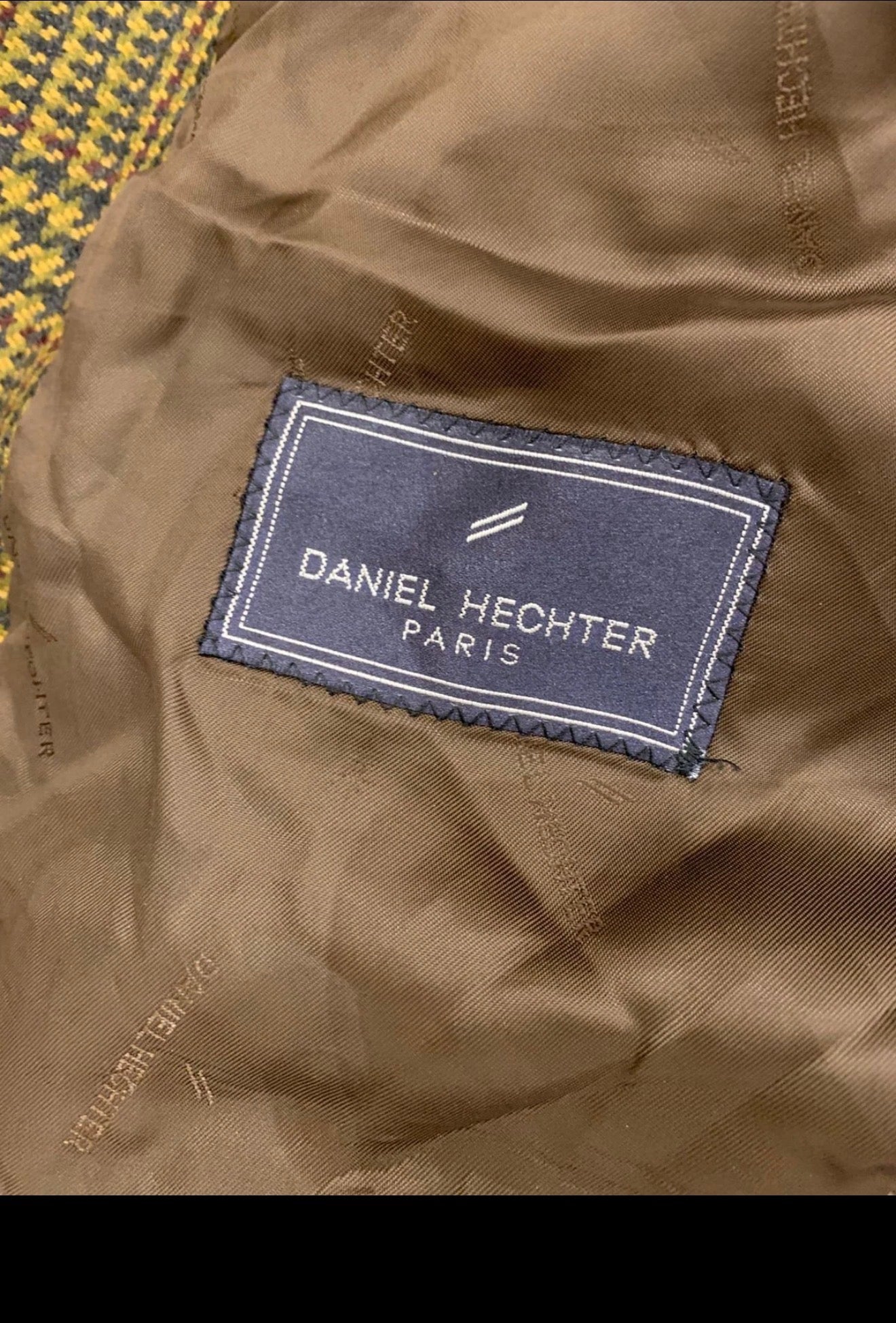 Vintage Daniel Hechter pure wool tweed glen check hunting jacket blazer 46R XL