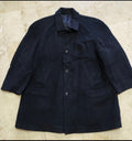 Vintage pure wool classic charcoal raglan over coat jacket 50R 50S 2XL