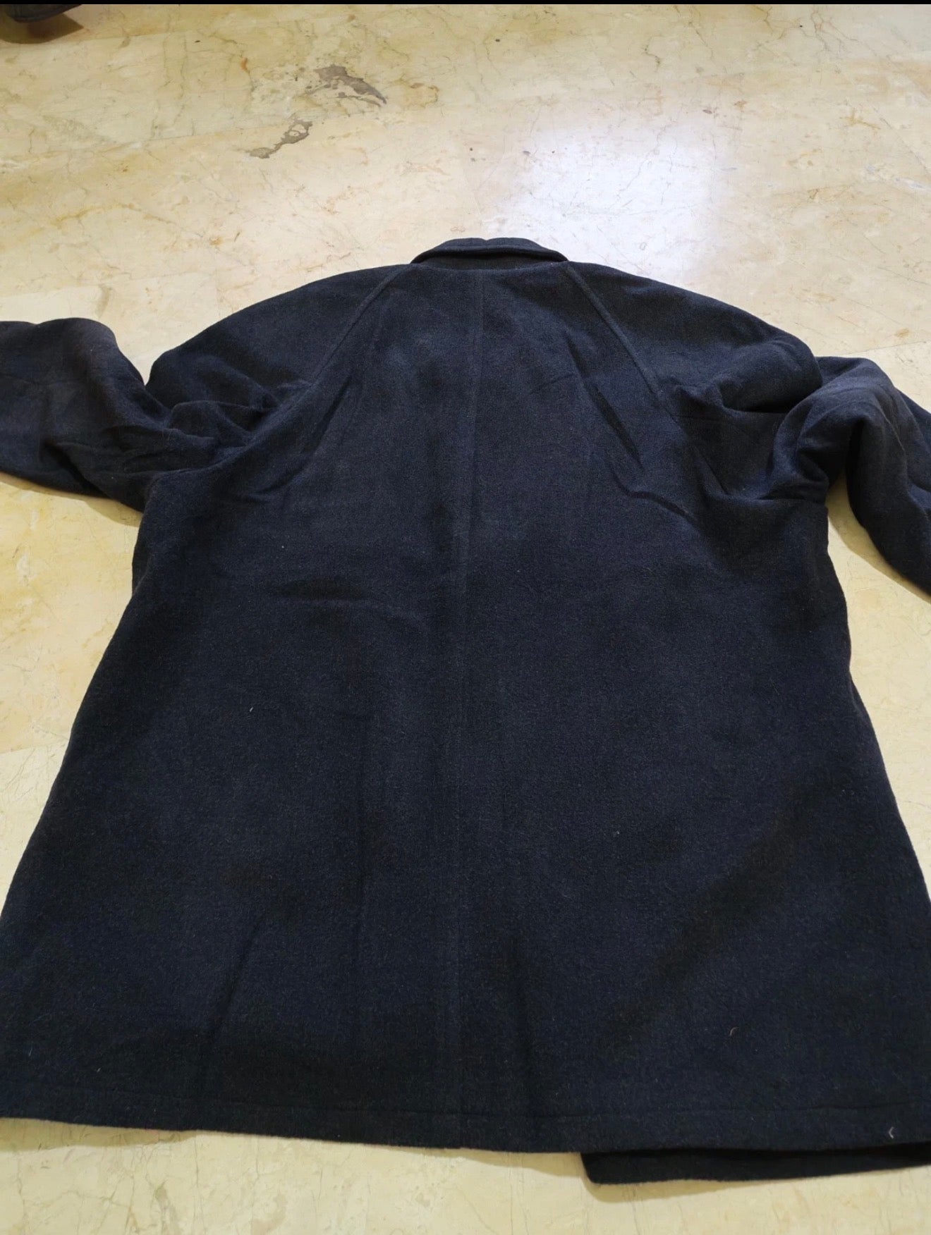Vintage pure wool classic charcoal raglan over coat jacket 50R 50S 2XL