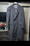 Vintage Christian Aujard Wool Cashmere blend db Charcoal over coat 46R 46L XL