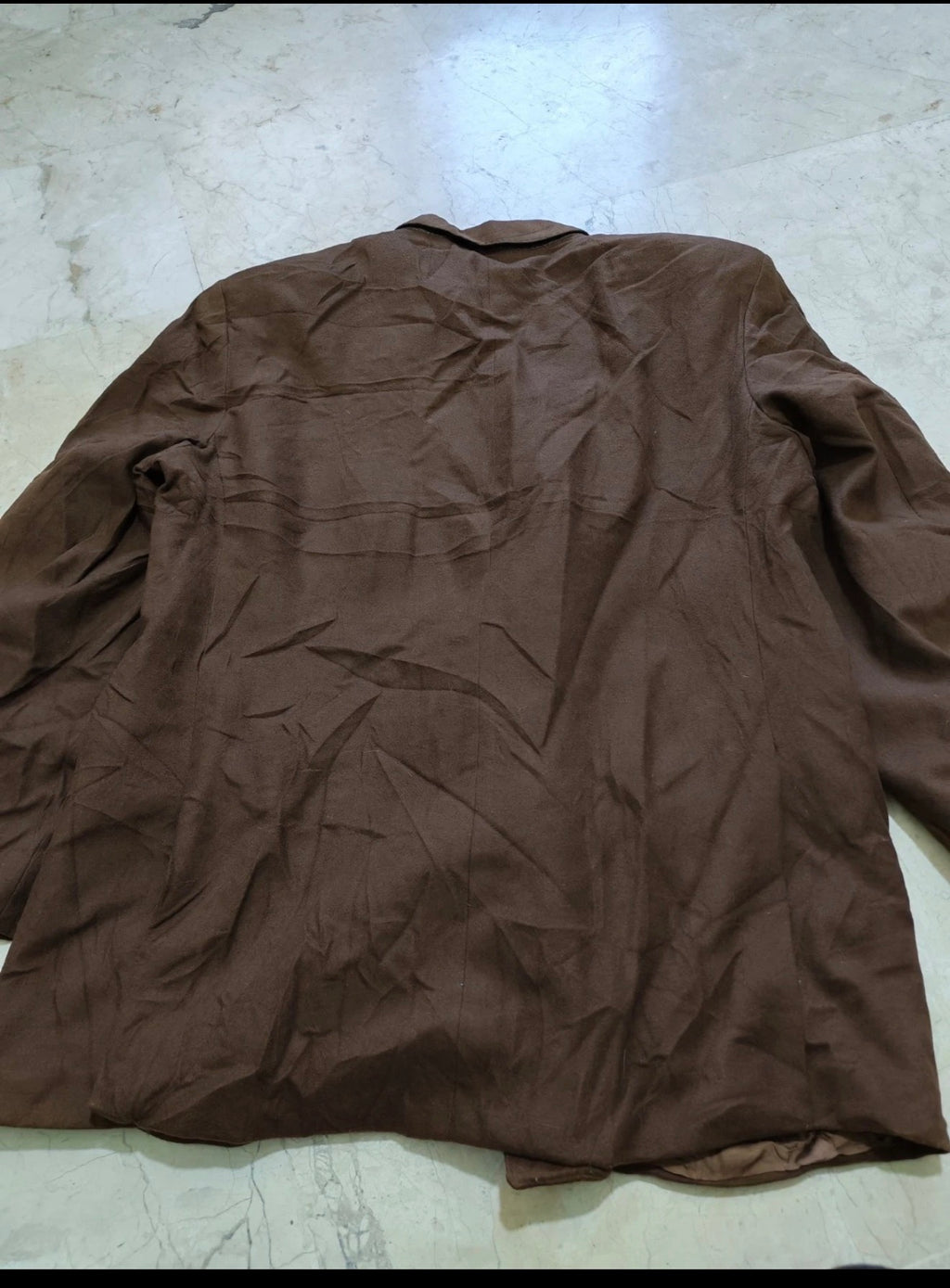 Vintage cashmere wool blend double breasted brown gangster jacket blazer 42R
