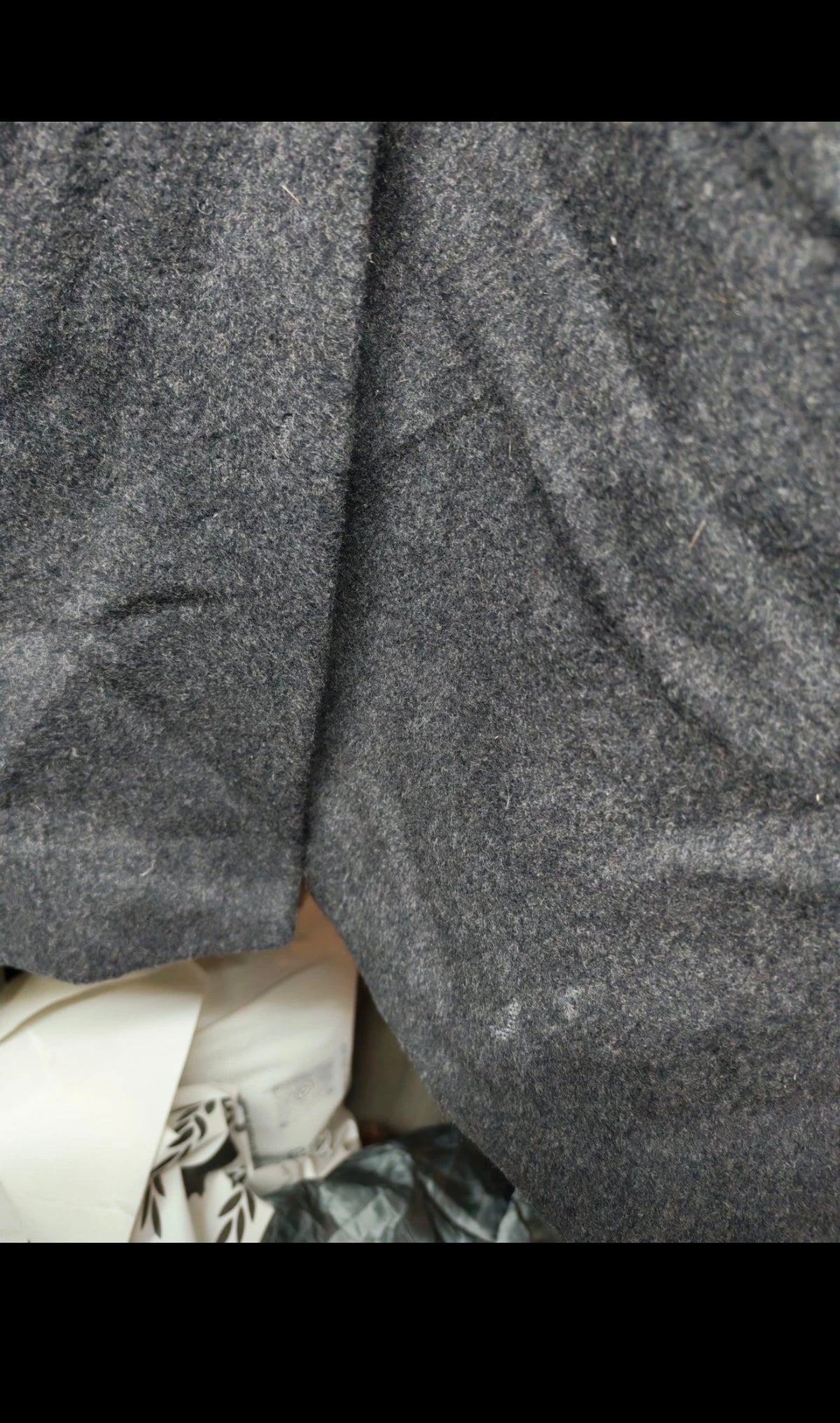 Vintage Christian Aujard Wool Cashmere blend db Charcoal over coat 46R 46L XL