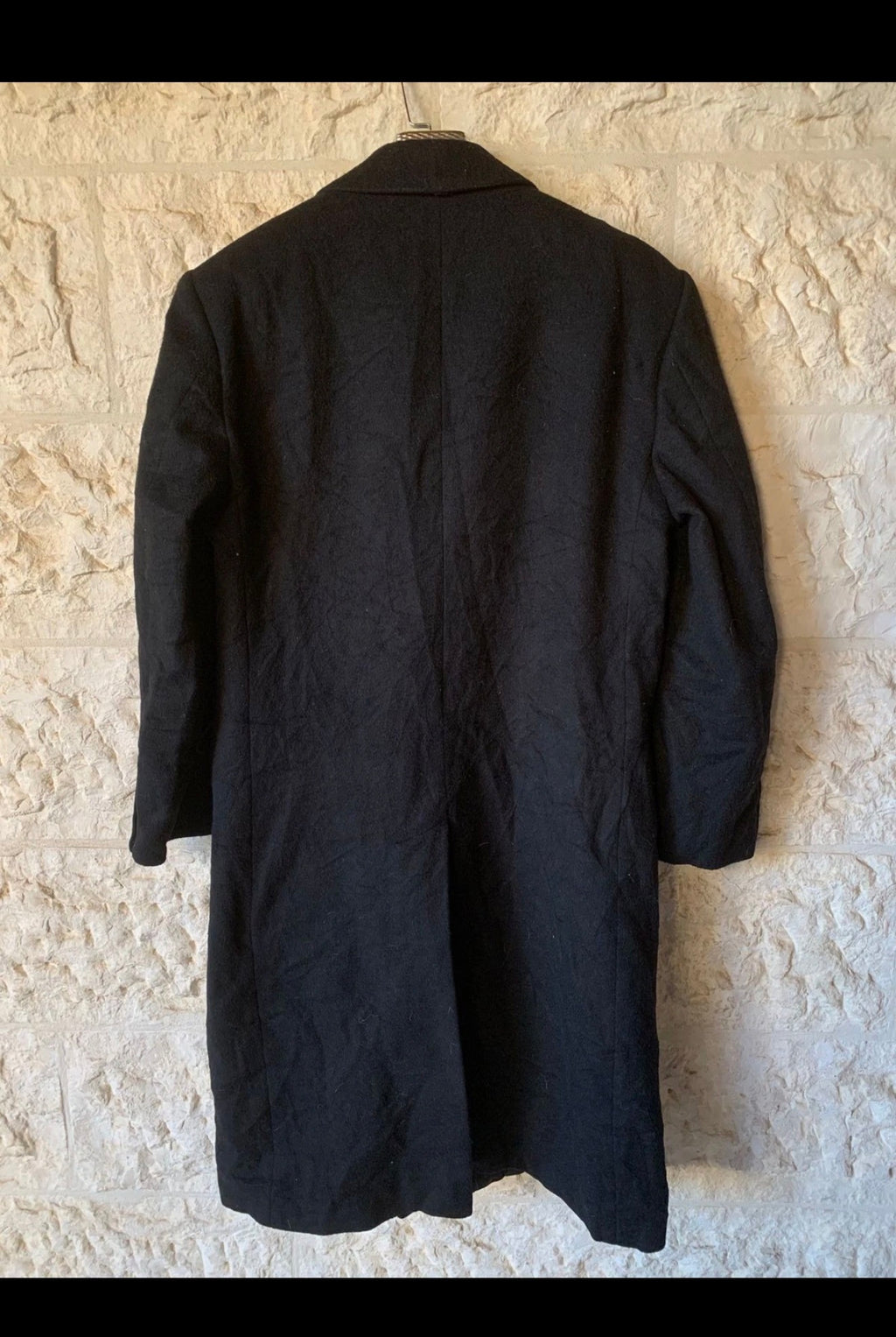 Vintage Cricketeer Wool Cashmere blend db gangster Charcoal overcoat 46R XL