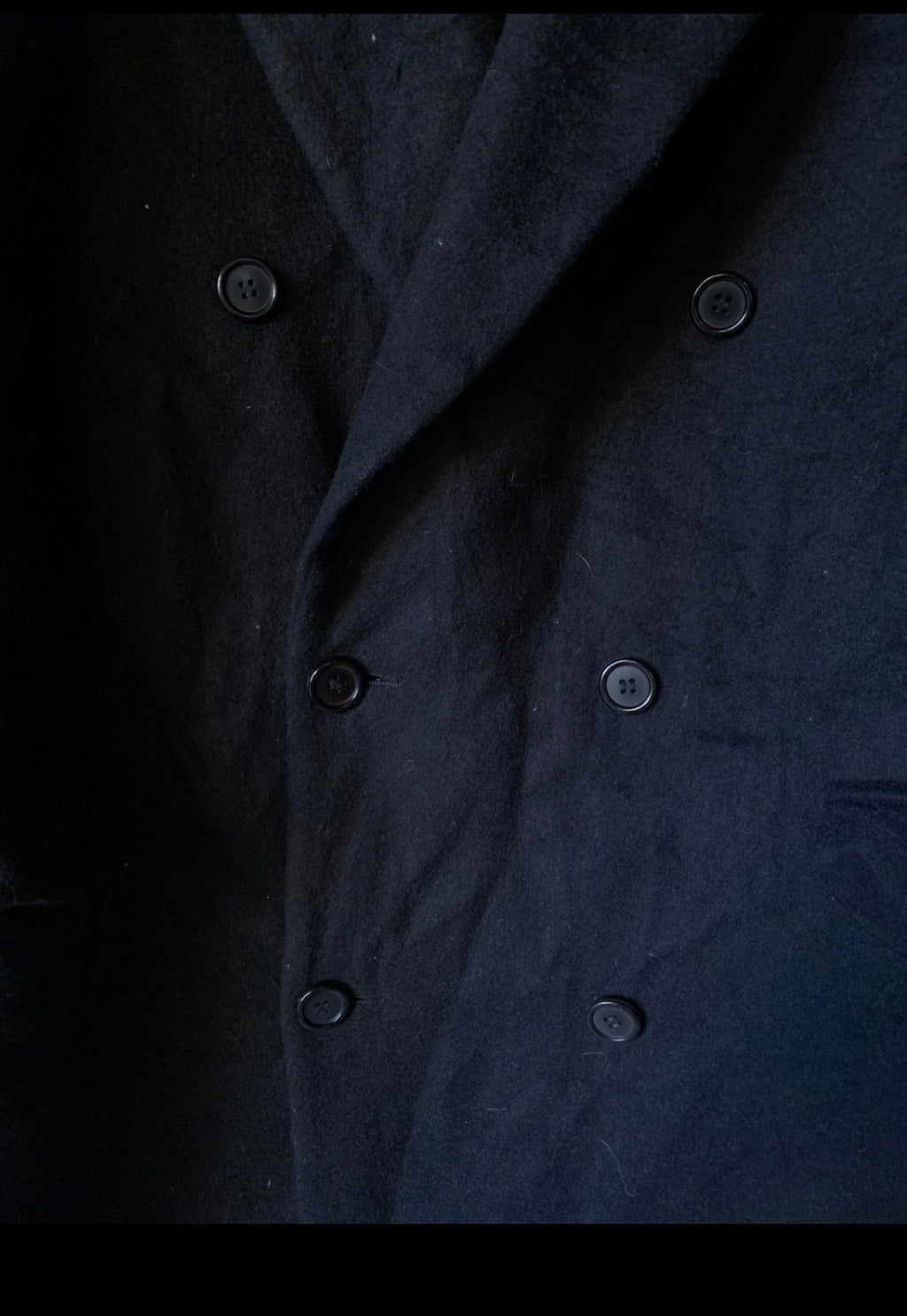 Vintage Cricketeer Wool Cashmere blend db gangster Charcoal overcoat 46R XL