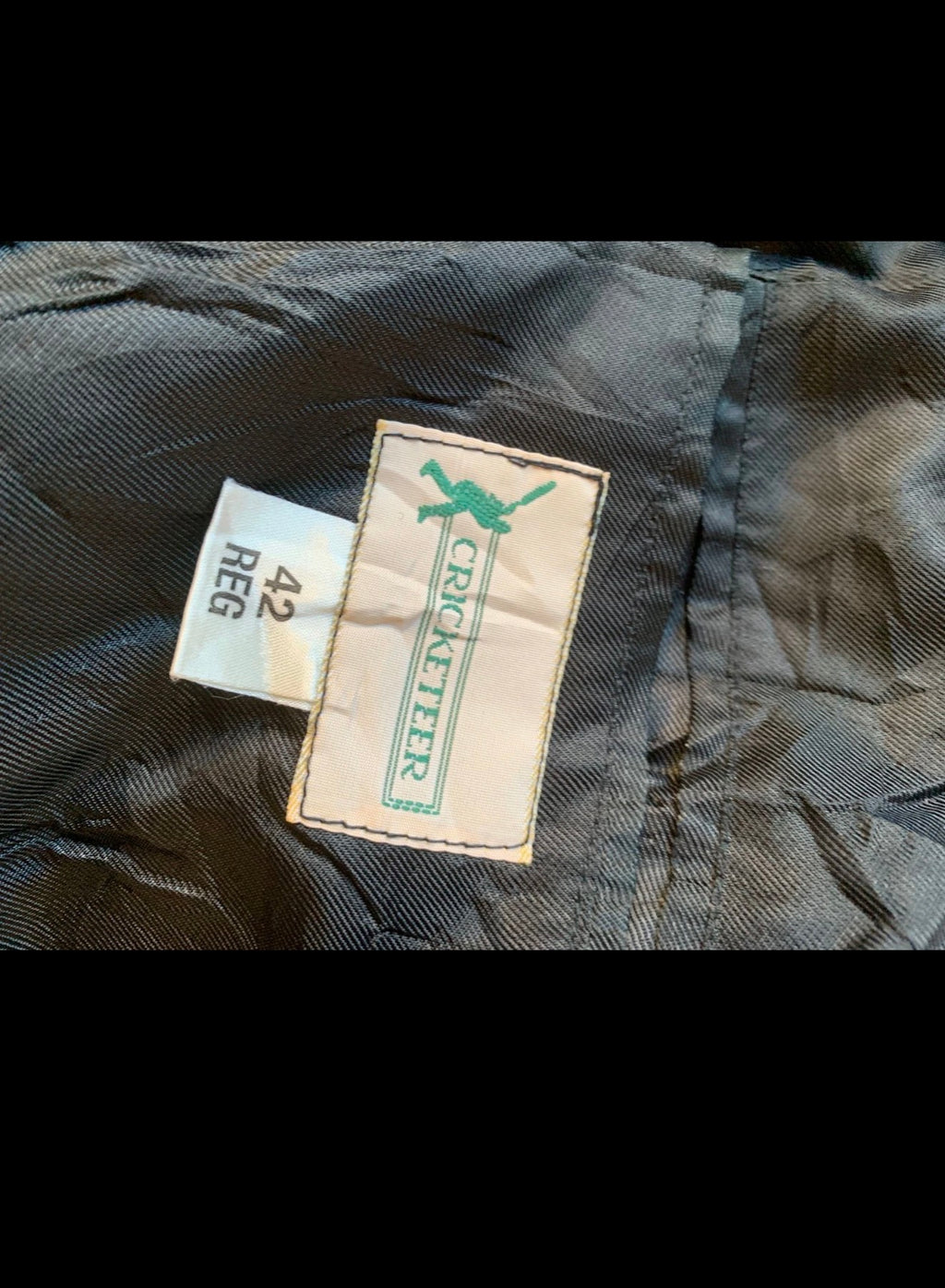 Vintage Cricketeer Wool Cashmere blend db gangster Charcoal overcoat 46R XL