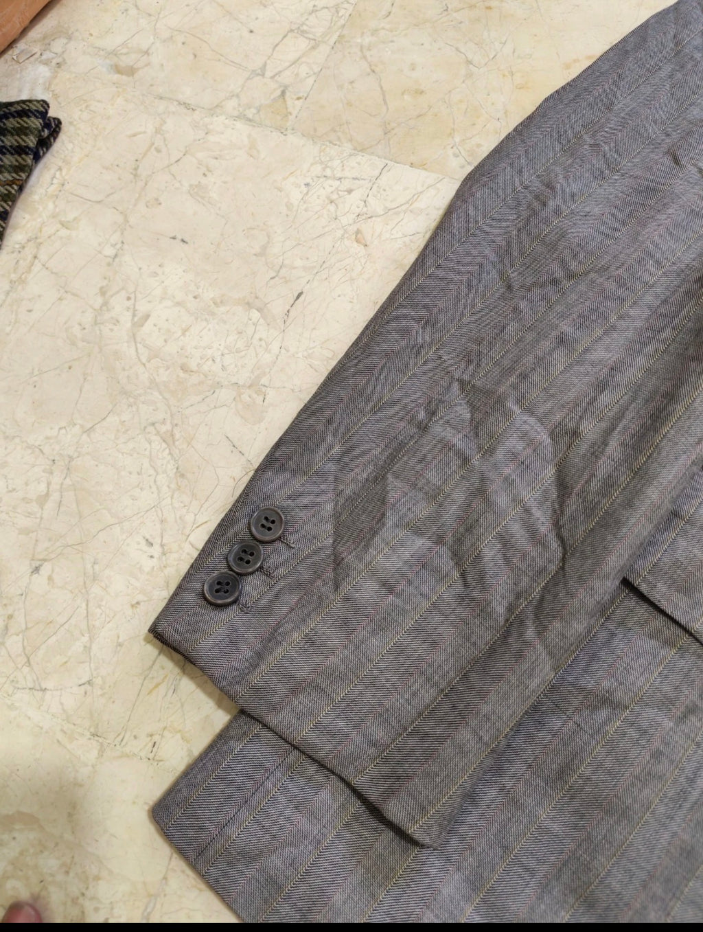 Vintage Chester Barrie super 100s wool double breasted gray jacket blazer 38R