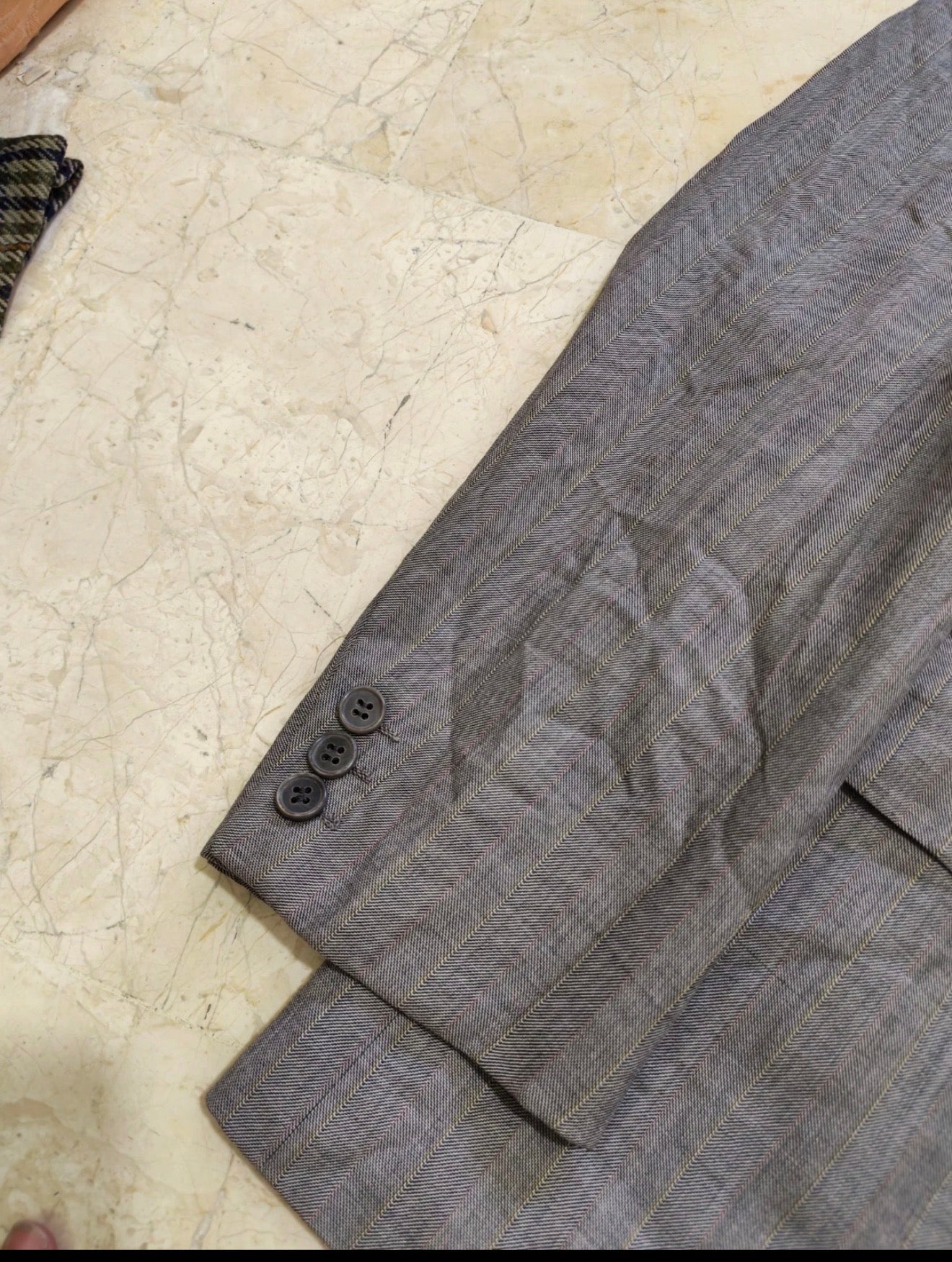 Vintage Chester Barrie super 100s wool double breasted gray jacket blazer 38R