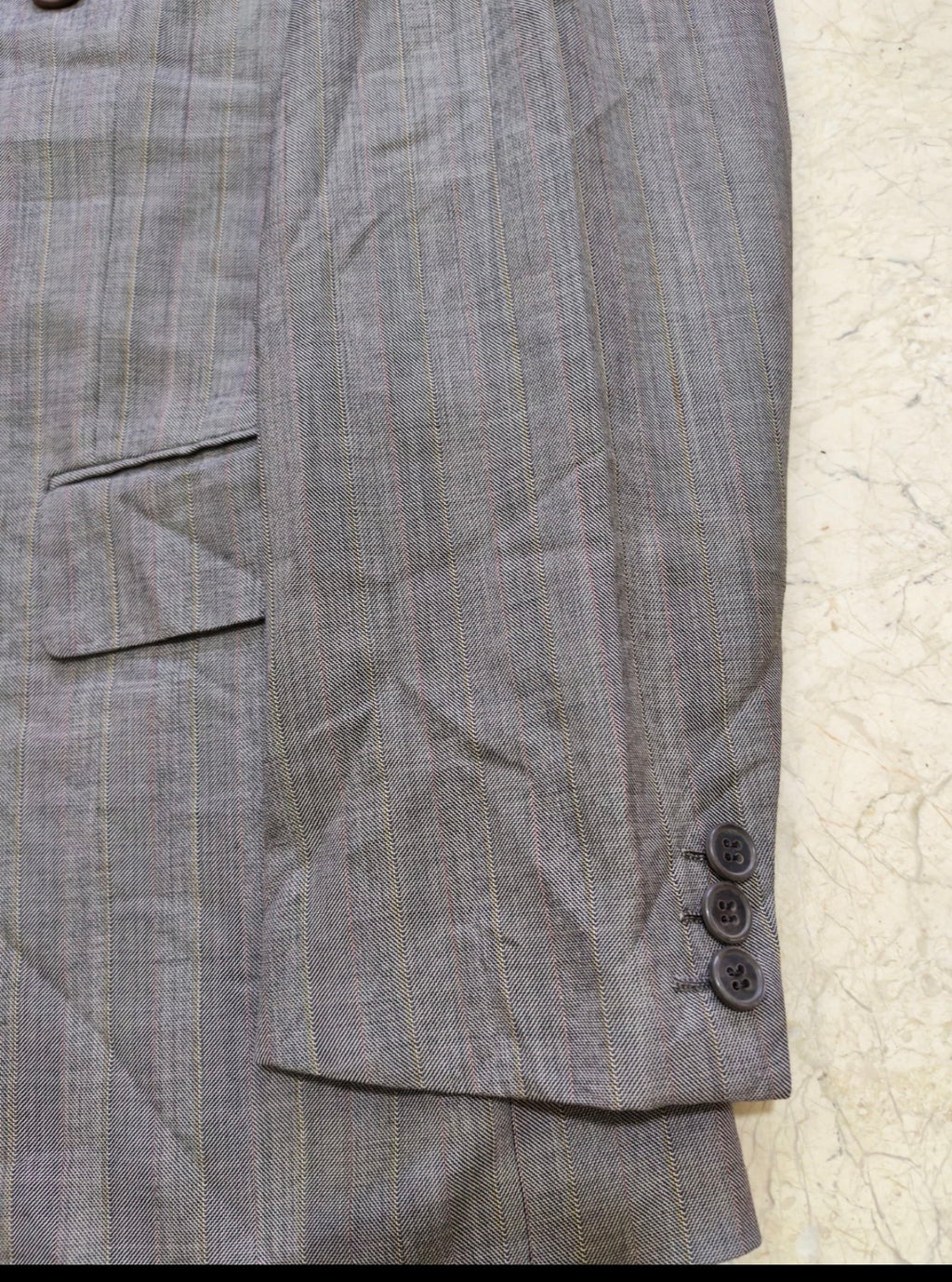 Vintage Chester Barrie super 100s wool double breasted gray jacket blazer 38R
