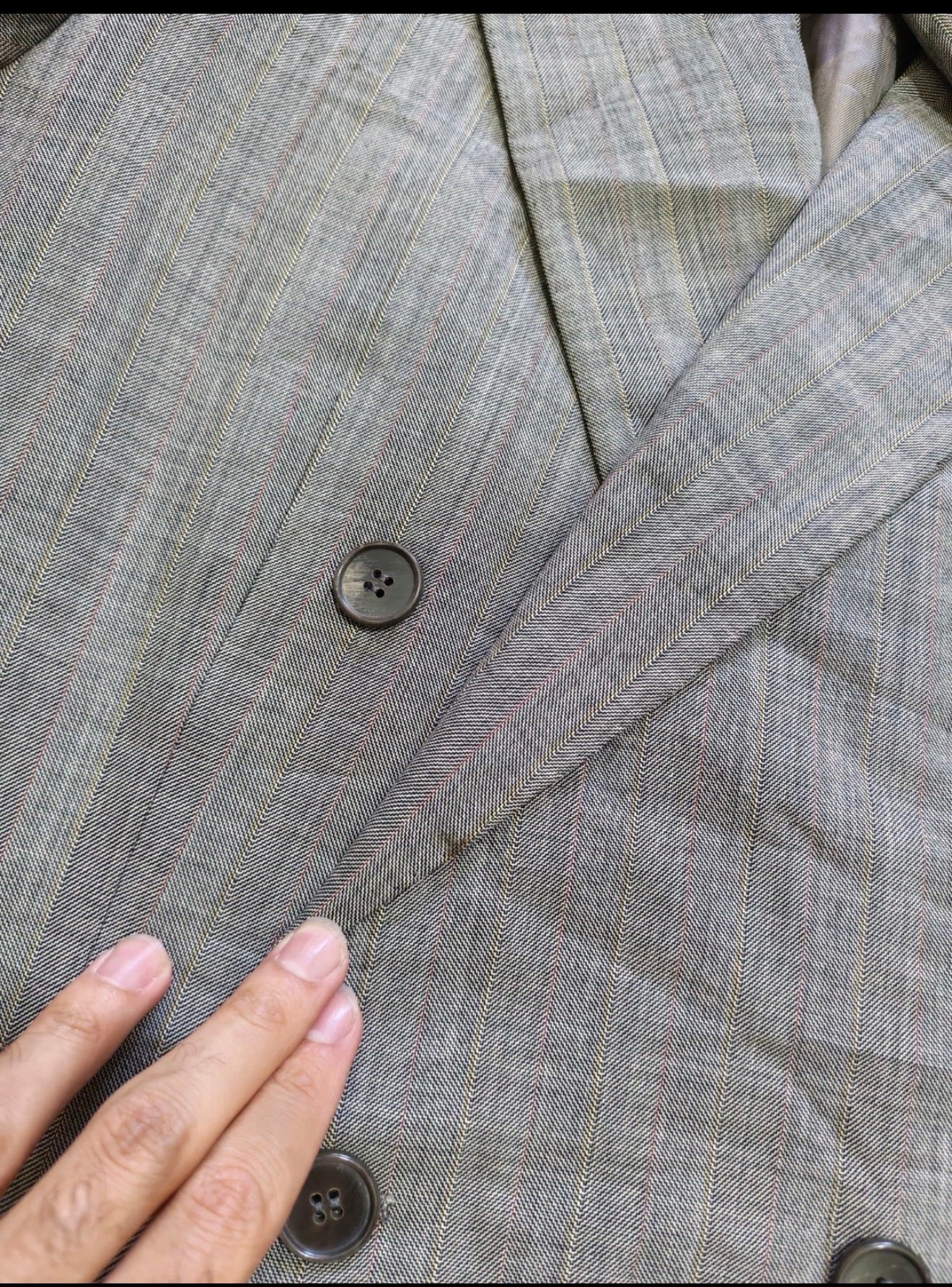 Vintage Chester Barrie super 100s wool double breasted gray jacket blazer 38R