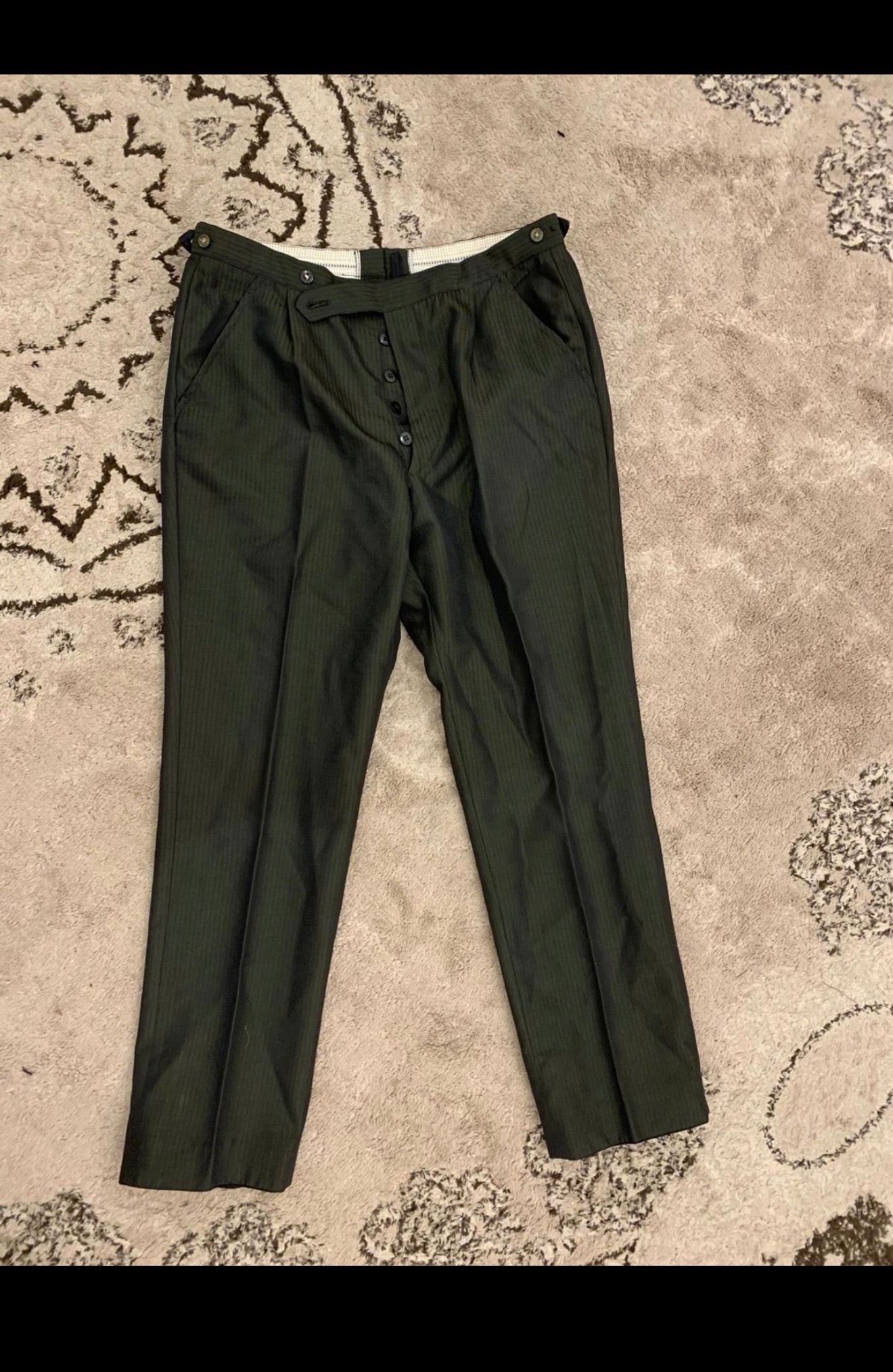 1970s Vintage wool blend classic green 3 button suit 40R