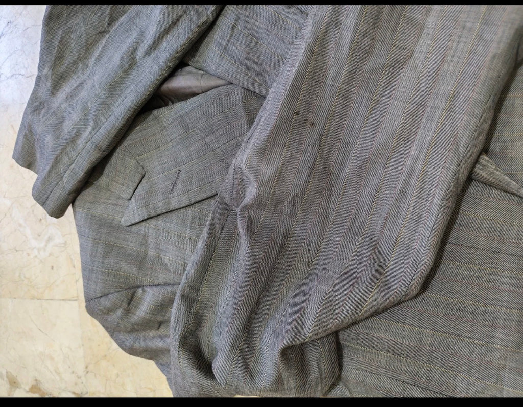Vintage Chester Barrie super 100s wool double breasted gray jacket blazer 38R