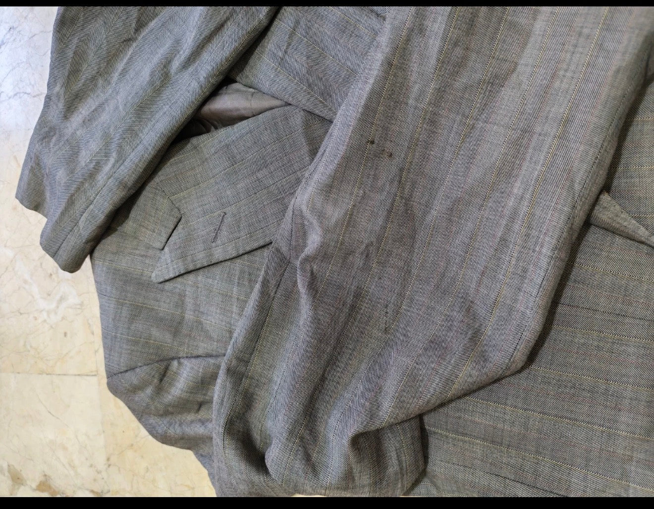 Vintage Chester Barrie super 100s wool double breasted gray jacket blazer 38R