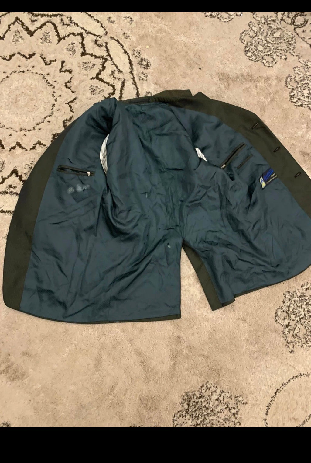 1970s Vintage wool blend classic green 3 button suit 40R