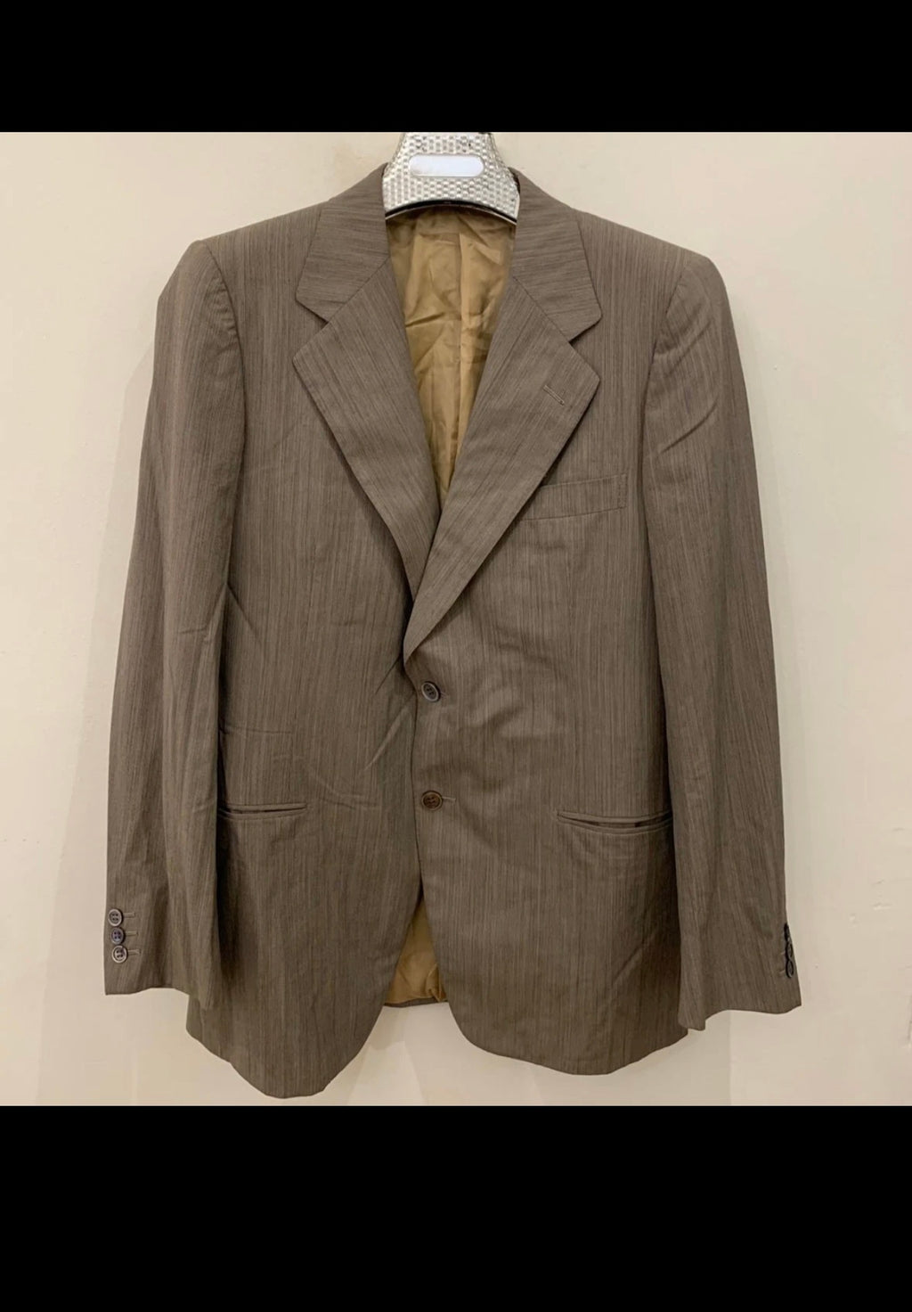 Vintage Belvest superfine pure wool brown striped 2 button classic suit 38R