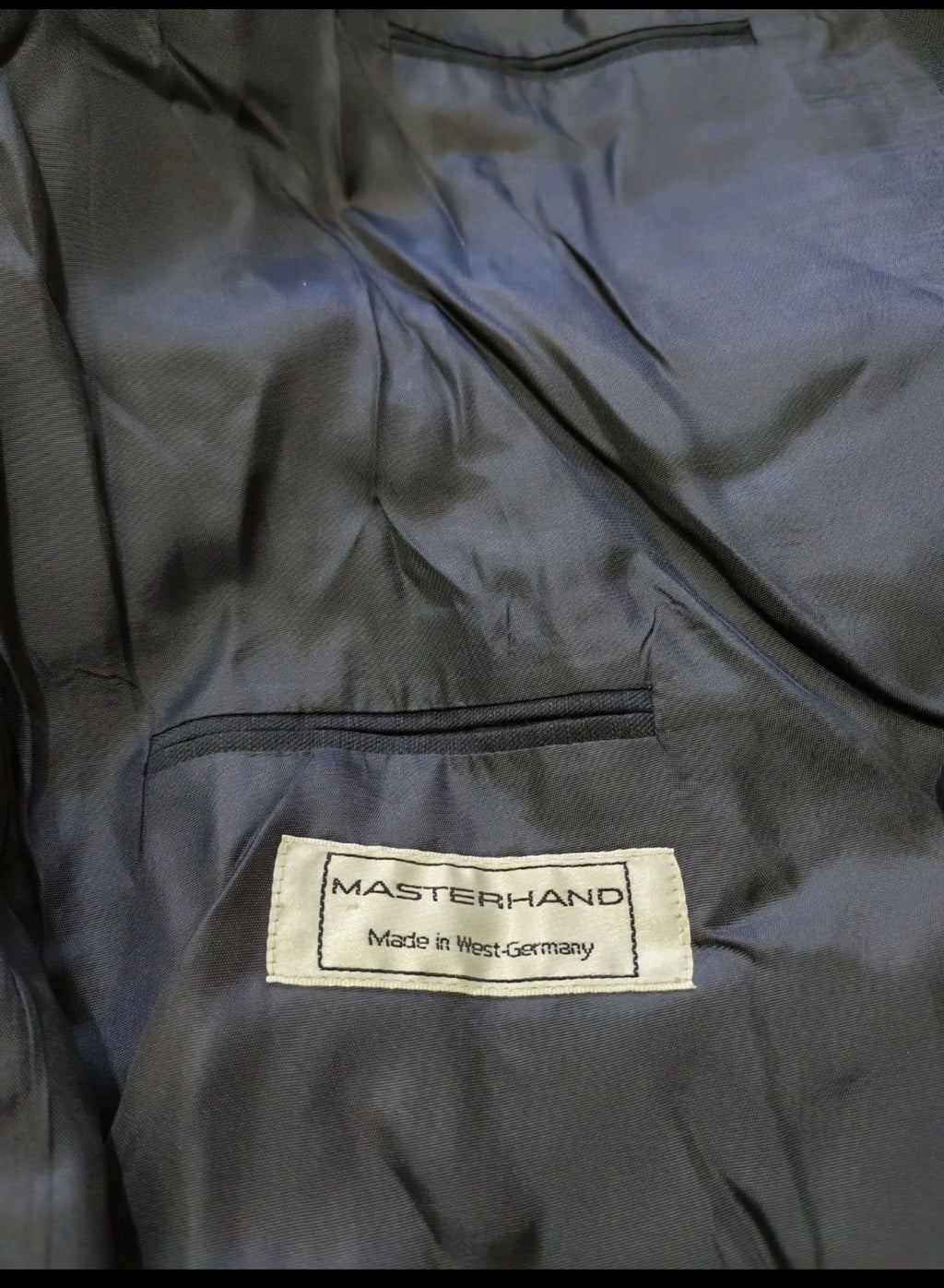 Vintage superfine pure wool double breasted classic navy striped suit 44R