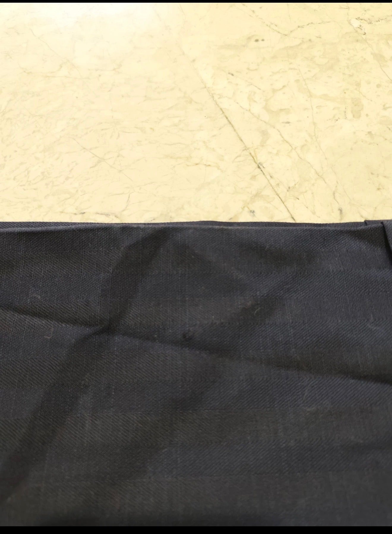 Vintage superfine pure wool double breasted classic navy striped suit 44R
