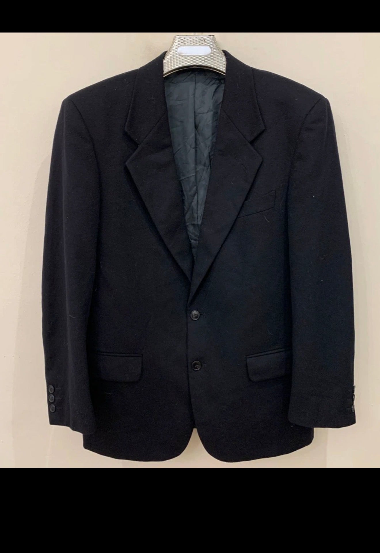 Vintage Forum style wool cashmere classic navy suit jacket blazer 40R