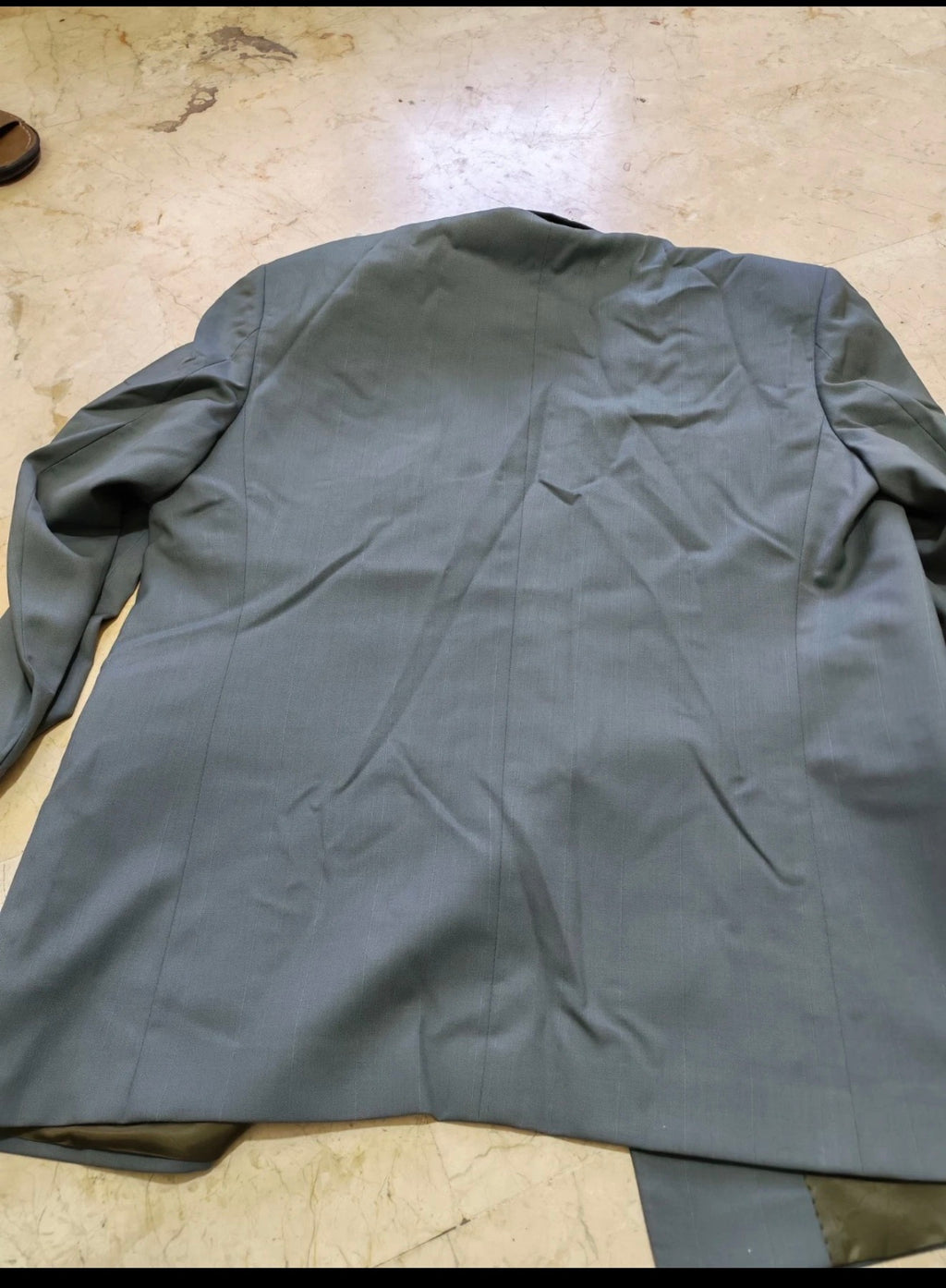 Vintage pure wool double breasted gangster greenish blue classic suit 42R