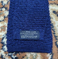 Vintage wool mohair alpaca square cut navy neck tie