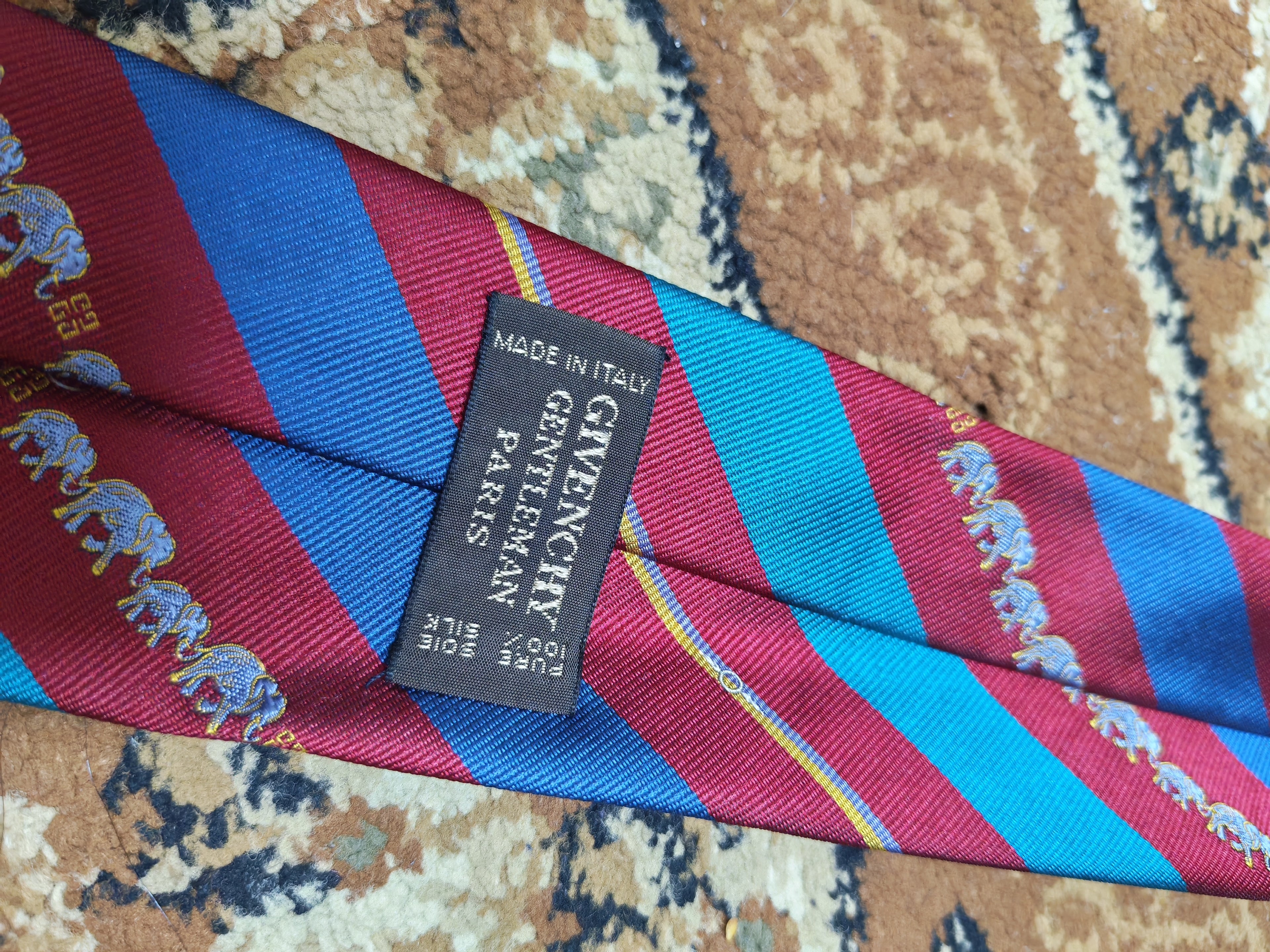 mens vintage Givenchy 100% all silk classic retro luxury striped motif neck tie