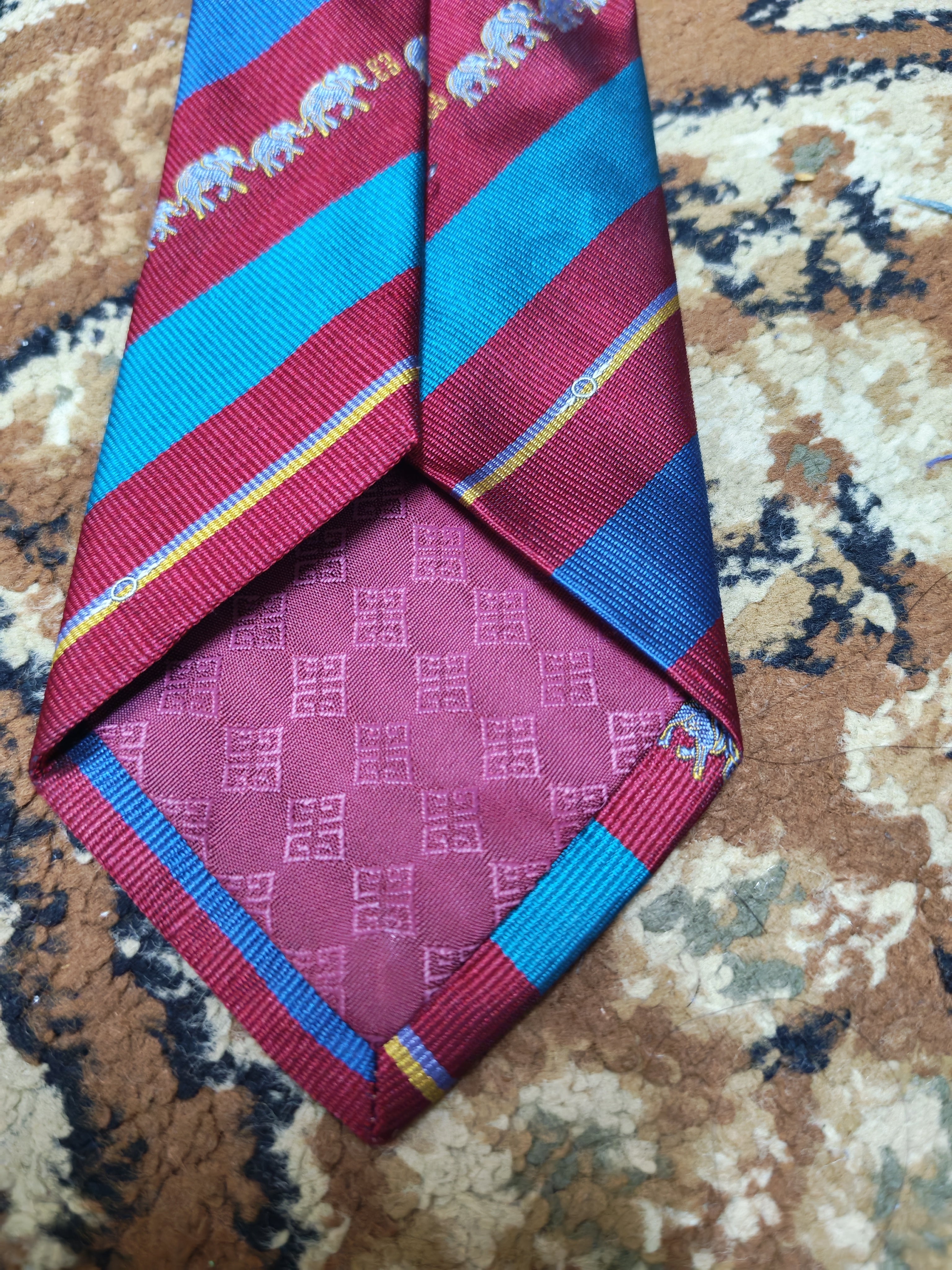 mens vintage Givenchy 100% all silk classic retro luxury striped motif neck tie