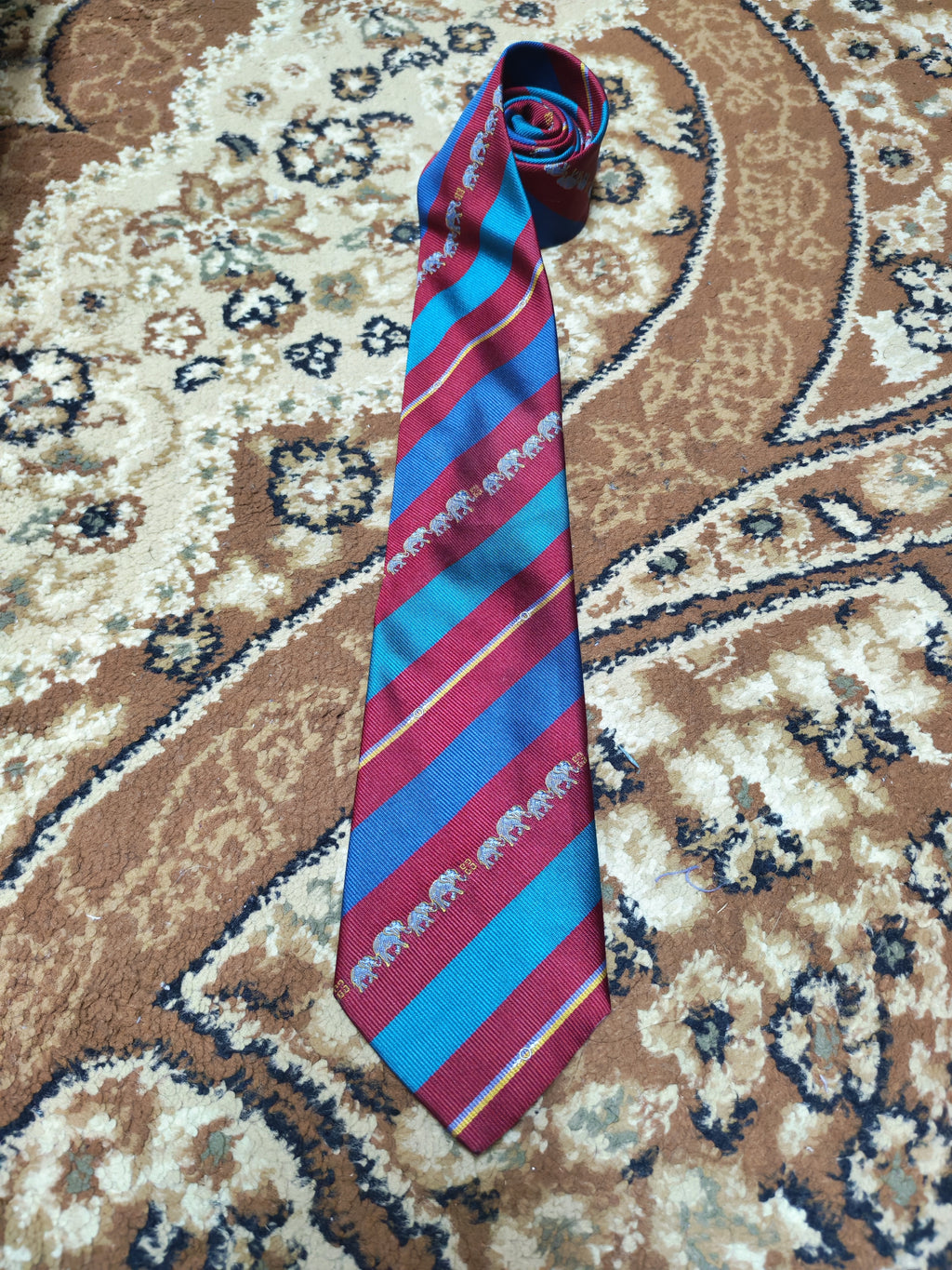 mens vintage Givenchy 100% all silk classic retro luxury striped motif neck tie