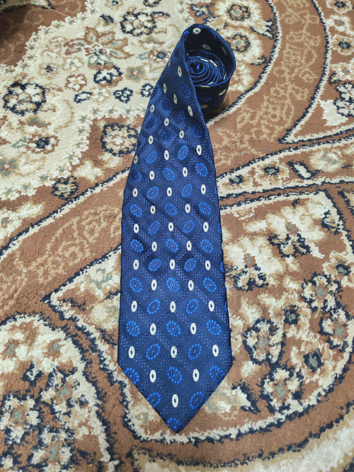 mens vintage Pal Zileri 100% all silk luxury Retro geometric navy neck tie