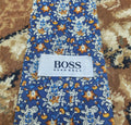 mens vintage Hugo Boss classic 100% cotton luxury paisley floral neck tie