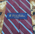 Vintage Brooks Brothers Makers classic 100% all silk burgundy Repp neck tie