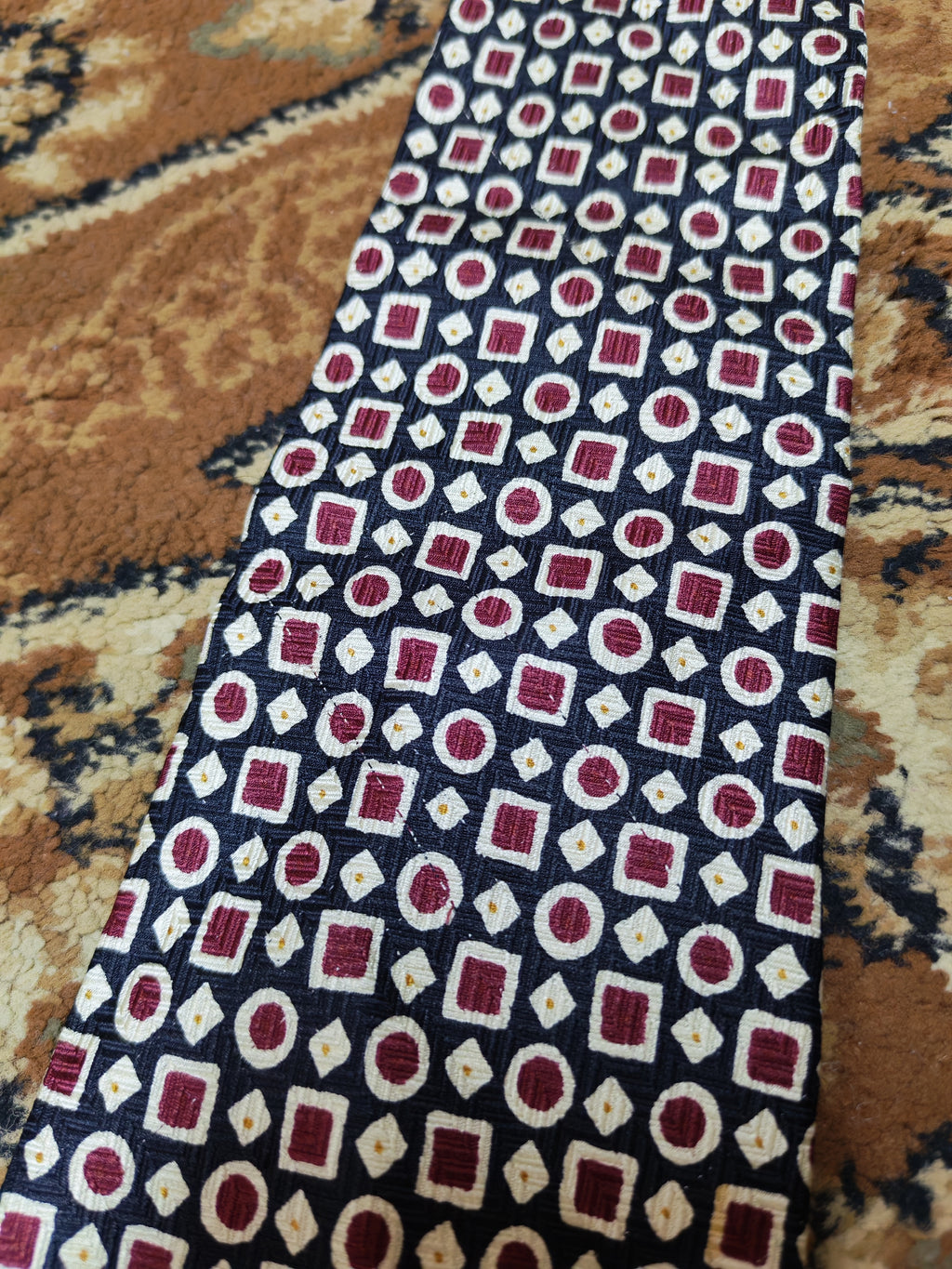 Vintage Polo Ralph Lauren 100% all silk luxury geometric neck tie