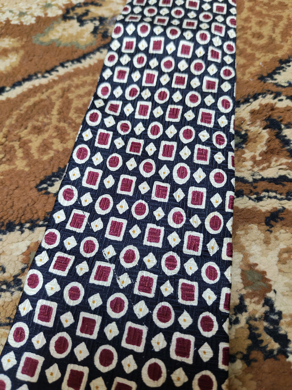 Vintage Polo Ralph Lauren 100% all silk luxury geometric neck tie