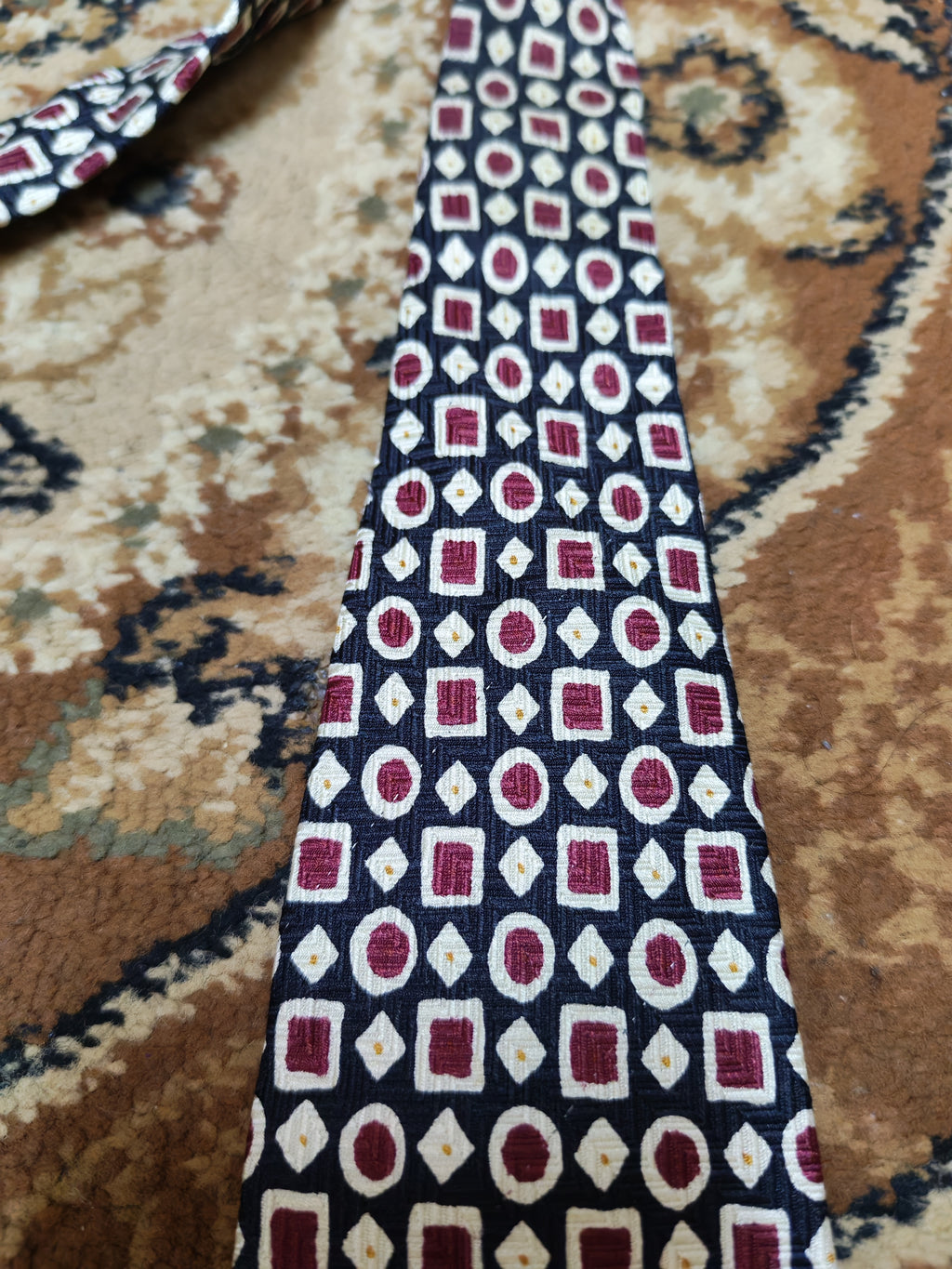 Vintage Polo Ralph Lauren 100% all silk luxury geometric neck tie