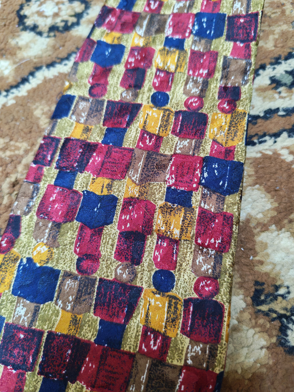 Vintage Ermenegildo Zegna classic 100% all silk Retro luxury geometric neck tie