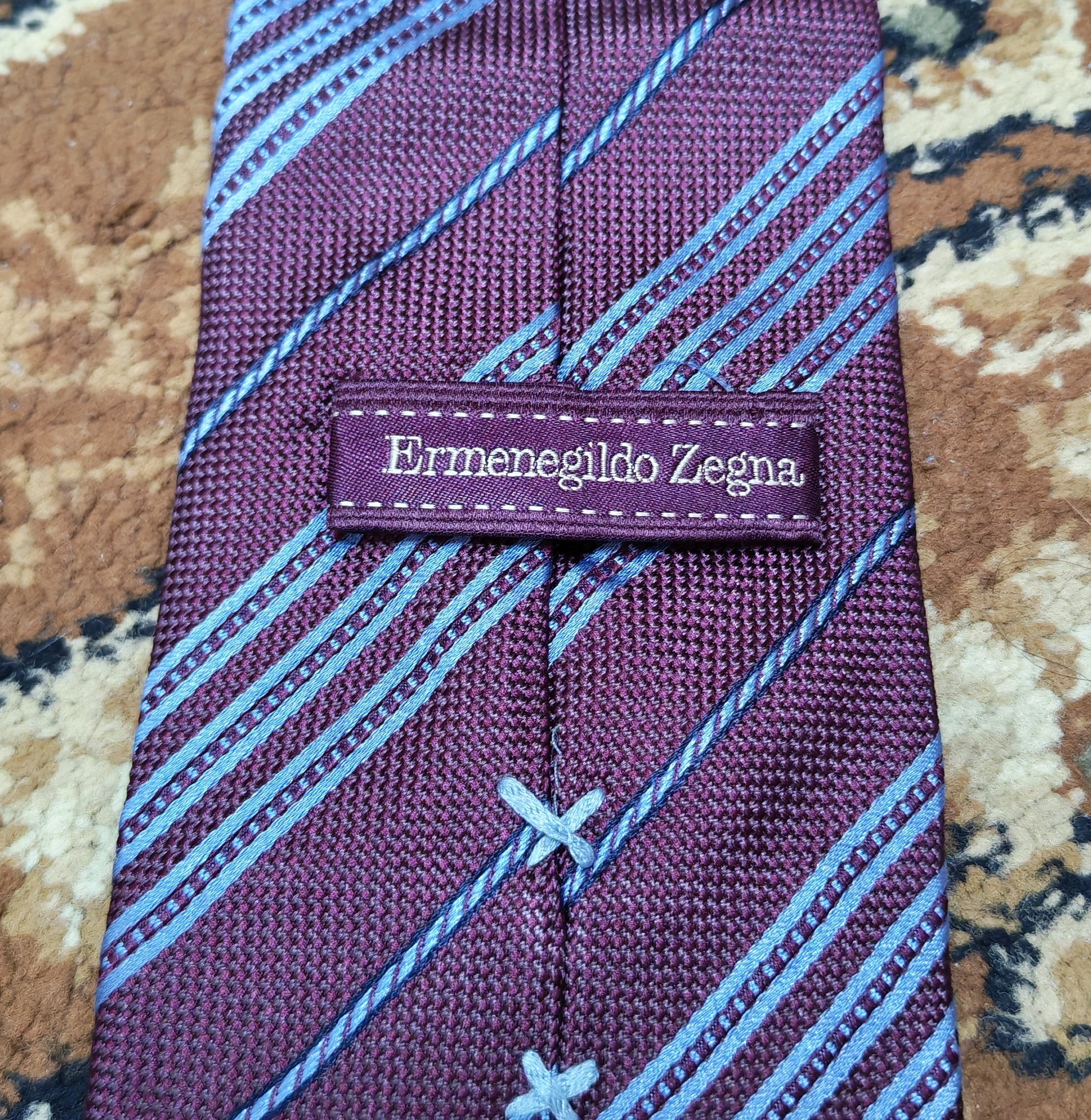 mens vintage Ermenegildo Zegna classic 100% all silk luxury Regimental neck tie