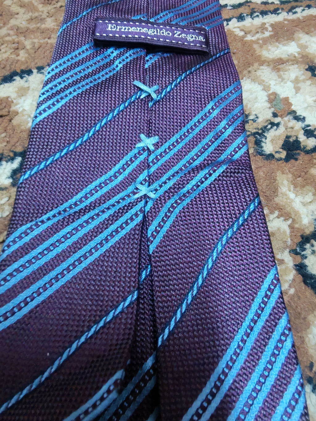 mens vintage Ermenegildo Zegna classic 100% all silk luxury Regimental neck tie