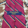 Vintage Brooks Brothers Makers classic 100% all silk red awning neck tie