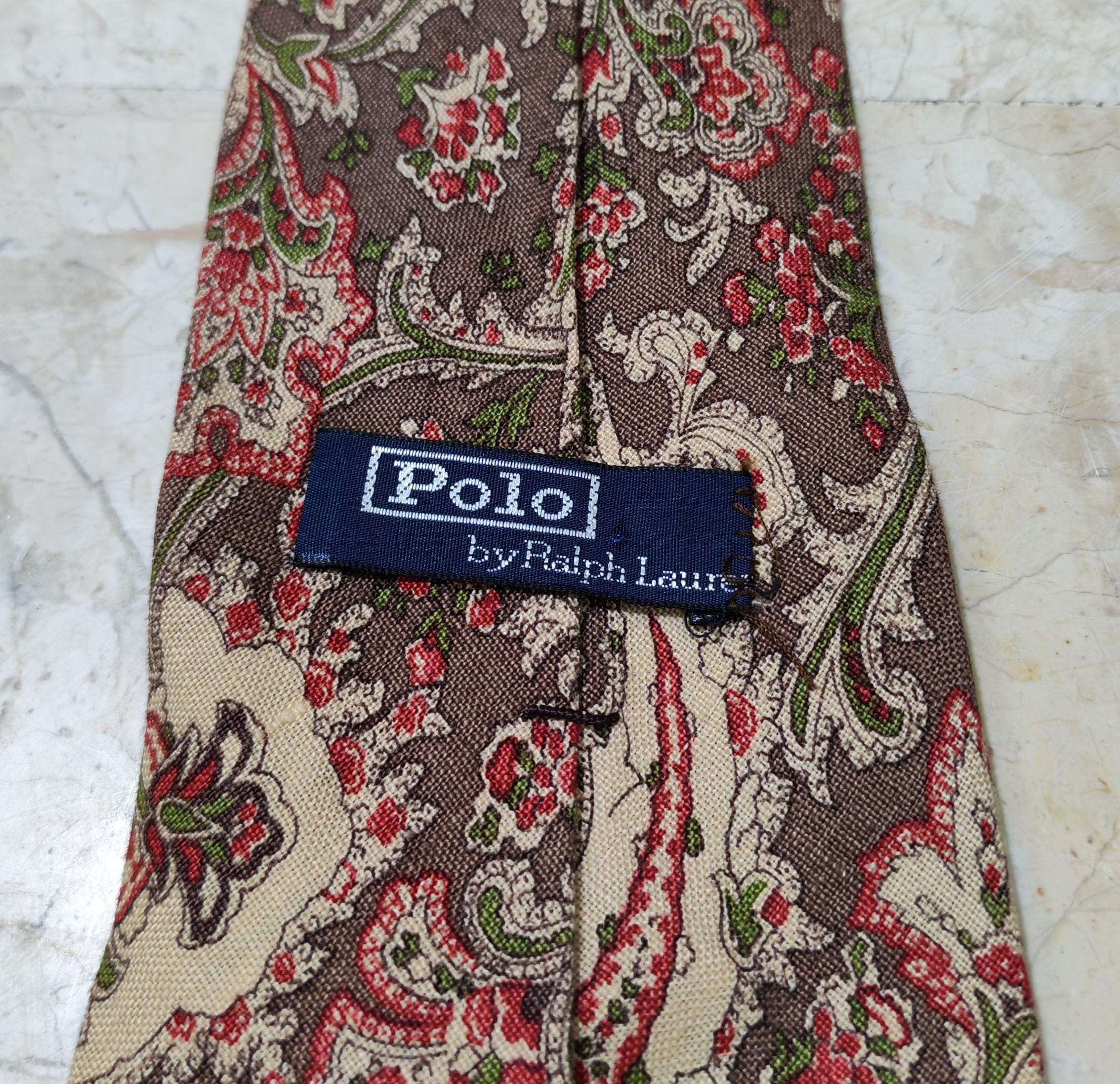 Vintage Polo Ralph Lauren 100% Linen luxury paisley classic neck tie