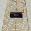 mens vintage Hugo Boss classic 100% all silk luxury floral beige neck tie