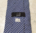 Vintage Dunhill classic 100% silk fancy Retro navy camouflage stripes neck tie