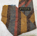 Vintage classic 100% pure wool handwoven Tweed Retro striped neck tie