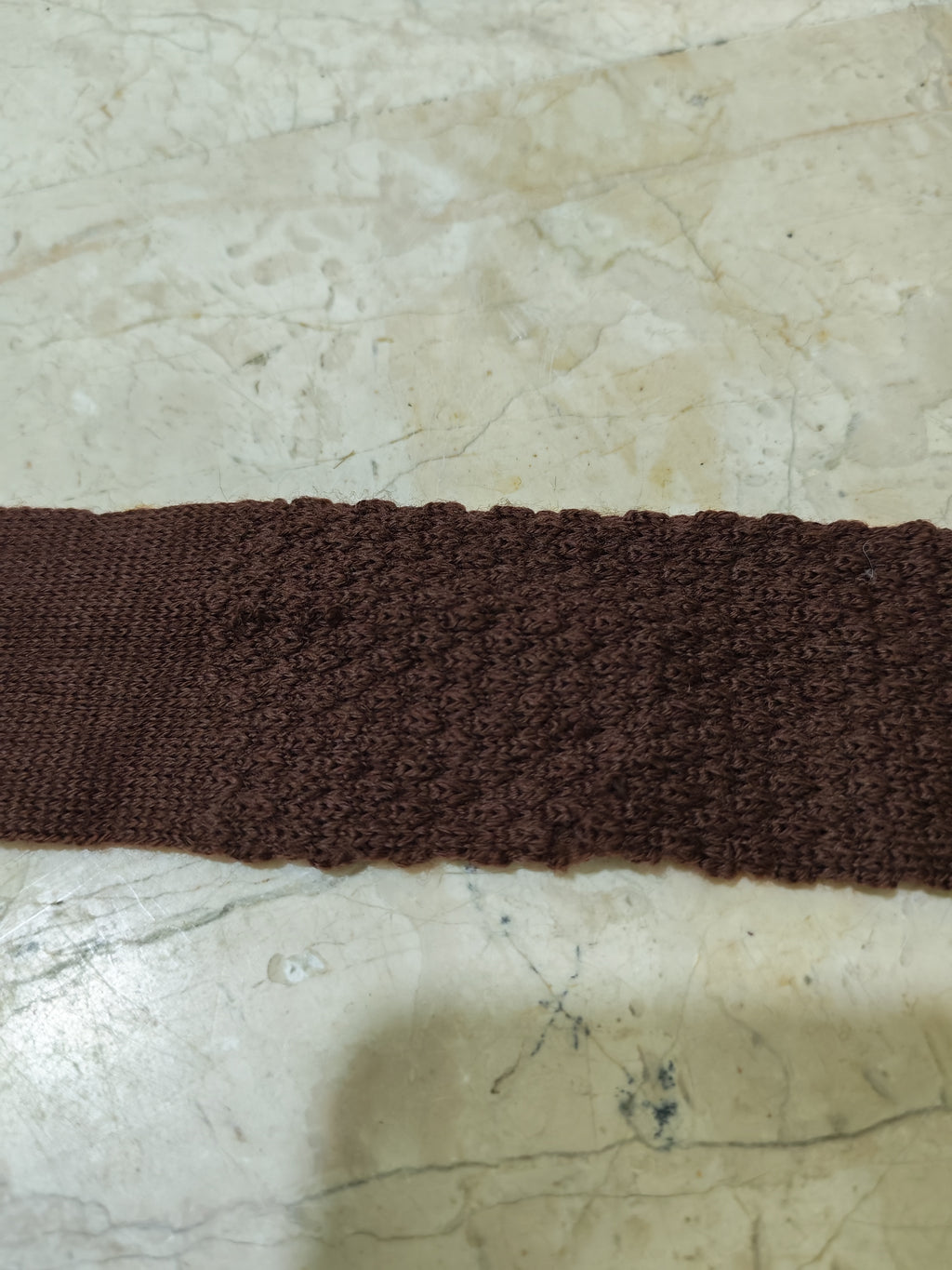 mens vintage classic 100% pure wool luxury square cut knitted brown neck tie